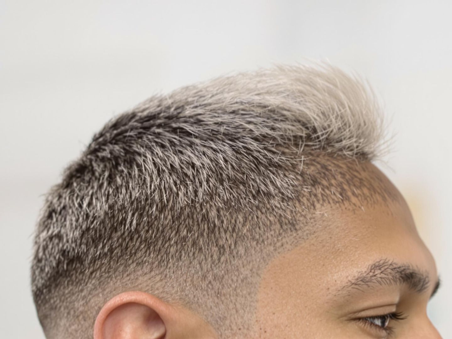 Man with burst fade haircut